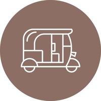 Tuk Tuk Line Circle Background Icon vector