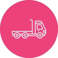 Truck Trailer Line Circle Background Icon vector