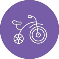 Tricycle Line Circle Background Icon vector