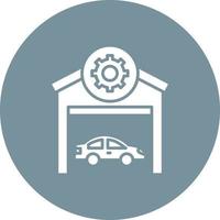 Service Station Glyph Circle Background Icon vector