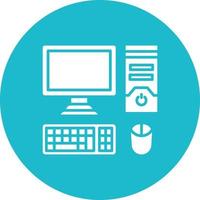 Computer Glyph Circle Background Icon vector