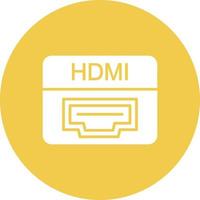 Hdmi Port Glyph Circle Background Icon vector