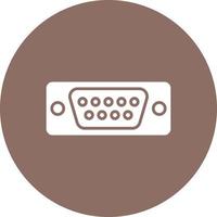 Vga Port Glyph Circle Background Icon vector
