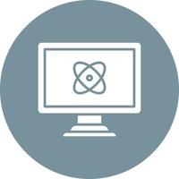 Quantum Computing Glyph Circle Background Icon vector