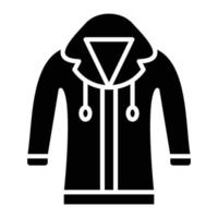 icono de glifo de sudadera con capucha vector