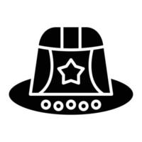 Sun Hat Glyph Icon vector