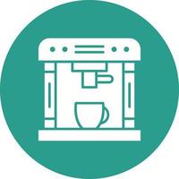 Coffee Maker Line Circle Background Icon vector