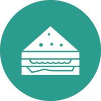 Sandwich Line Circle Background Icon vector