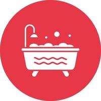 Bathtub Line Circle Background Icon vector