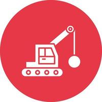 Demolition Crane Line Circle Background Icon vector