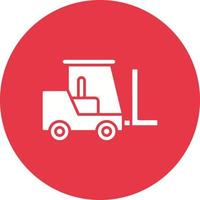 Forklift Line Circle Background Icon vector