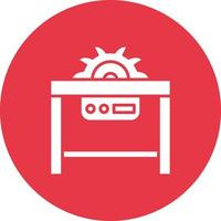 Table Cutter Line Circle Background Icon vector