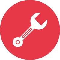 Spanner Line Circle Background Icon vector