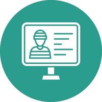 Criminal Database Line Circle Background Icon vector