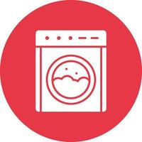 Laundry Machine Line Circle Background Icon vector