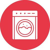 Laundry Machine Line Circle Background Icon vector