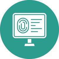 Fingerprint Database Line Circle Background Icon vector