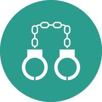 Handcuffs Line Circle Background Icon vector