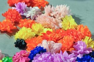 colour paper flowers photo