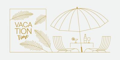 luxury vacation lined design vector