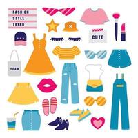 cute fashion items vector for illustration or advertising artwork.