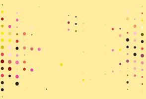 Light Red, Yellow vector backdrop with dots.