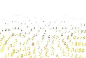 Light Yellow, Orange vector texture with musical notes.