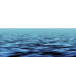 Blue sea waves over white background horizon photo