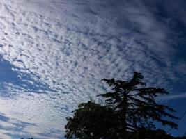 blue sky with clouds background photo