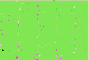 Light Pink, Green vector template with crystals, circles, squares.