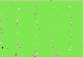 Light Pink, Green vector template with crystals, circles, squares.