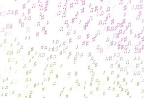 Light Pink, Green vector texture with musical notes.