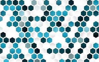 Light BLUE vector backdrop with hexagons.