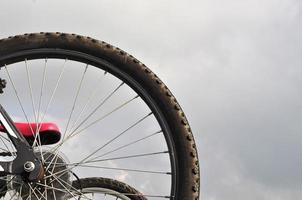 Detail of bike wheels photo