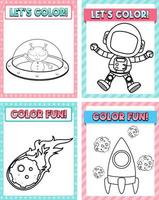 Colouring worksheet for student vector