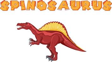 Wordcard design for spinosaurus vector