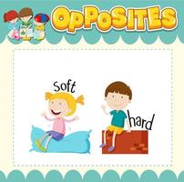 Education word card of English opposites word vector