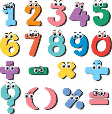 A set of number and math icon