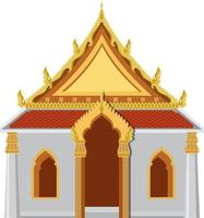 diseño de templo tailandés con techo dorado vector