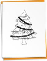 Hand drawn Christmas tree on paper vector