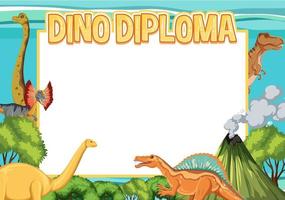 Banner template with dinosaur theme vector