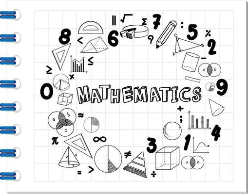 Doodle math formula with Mathematics font on notebook