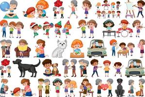 Set of different activities people in cartoon style vector