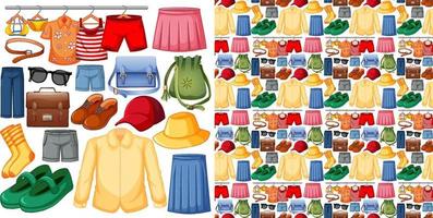 Seamless background design with cloth theme on white background vector
