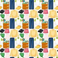 Seamless background design with cloth theme on white background vector