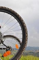 detalle de ruedas de bicicleta foto