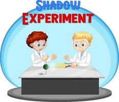 experimento de ciencia de sombra de dibujos animados vector