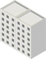 Isometric building on white background vector