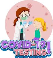 Covid 19 testing with antigen test kit vector