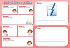 The science method worksheet for children vector